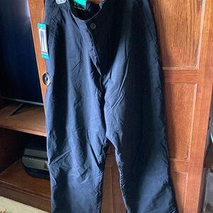 Black Pants with Relaxed Fit and Water-Resistant Fabric